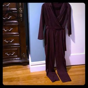 Boohoo plum jumpsuit